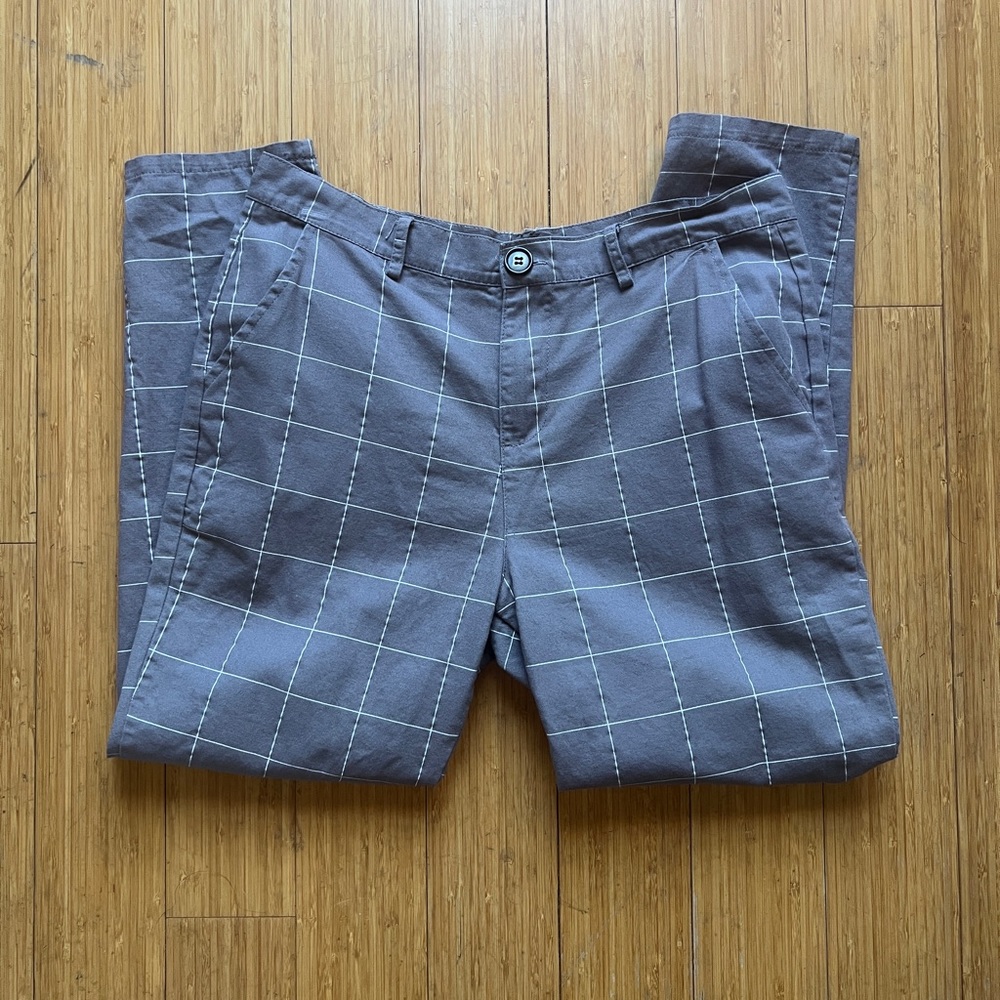 *SOLD*shein grid print pocket slacks
